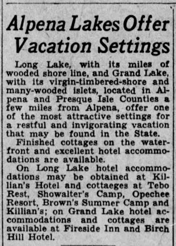 Opechee Motel (Opechee Resort, Opechees) - Jun 10 1934 Article